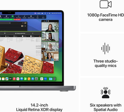 Apple 2023 MacBook Pro Laptop M3 chip with 8?core CPU, 10?core GPU: 14.2-inch Liquid Retina XDR Display, 8GB Unified Memory, 512GB SSD Storage. Works with iPhone,iPad, Space Gray