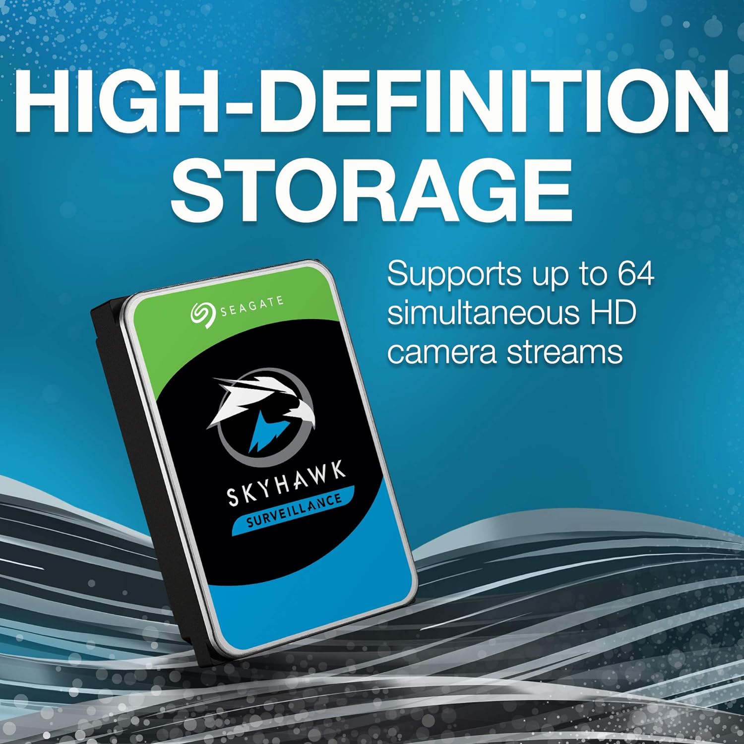 Seagate Skyhawk 4TB Video Internal Hard Drive HDD – 3.5 Inch SATA 6Gb/s 64MB Cache for DVR NVR Security Camera System with Drive Health Management and in-House Rescue Services – FFP(ST4000VXZ16) - T