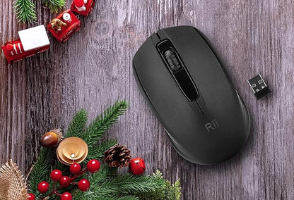 Rii Wireless Mouse, 2.4G Portable Computer Mice for PC, Laptop, Windows,Office Included Wireless USB dongle (Black)