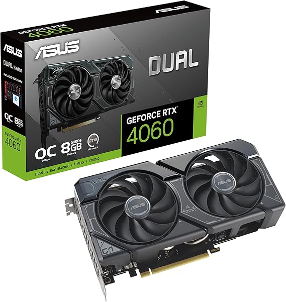 ASUS Dual Geforce RTX 4060 Oc Edition 8Gb Gddr6 (Pcie 4.0, 8Gb Gddr6, Dlss 3, Hdmi 2.1A, Displayport 1.4A, 2.5-Slot Design, Axial-Tech Fan Design, 0Db Technology) - Pci_E