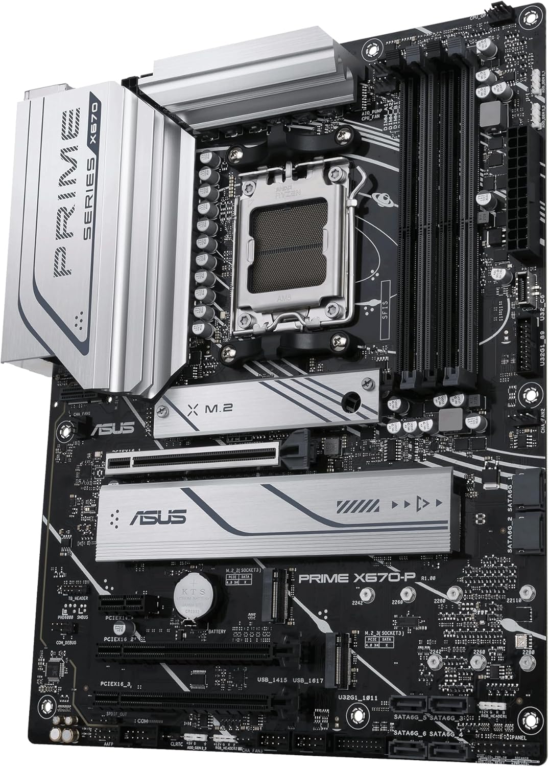 ASUS Prime X670-P WiFi Socket AM5 (LGA 1718) Ryzen 7000 ATX motherboard(DDR5,three M.2 slots, USB 3.2 Gen 2x2 Type-C®, USB4® support, WiFi 6 and 2.5Gb Ethernet)