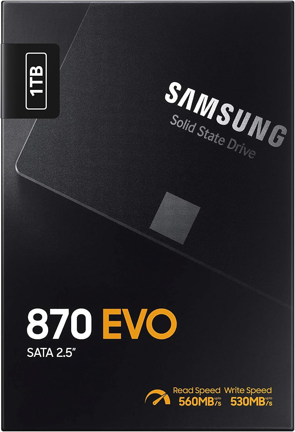 SAMSUNG 870 EVO 1TB 2.5 Inch SATA III Internal SSD (MZ-77E1T0B/AM) - T