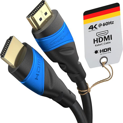 KabelDirekt – 5m HDMI cable – 4K HDMI cord (HDMI to HDMI – 4K@60Hz for stunning Ultra HD, High Speed with Ethernet, HDMI 2.0/1.4 – Blu-ray/PS4/PS5/Xbox Series X/Switch, black)