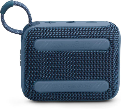 JBL Go 4 in Blue - Portable Bluetooth Speaker Box Pro Sound, Deep Bass and Playtime Boost Function - Waterproof and Dustproof - 7 Hours Runtime - T