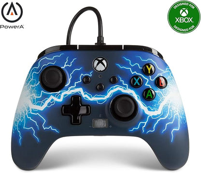 PowerA Enhanced Wired Controller for Xbox Series X|S - Arc Lightning, gamepad, wired video game controller, gaming controller, Xbox Series X|S