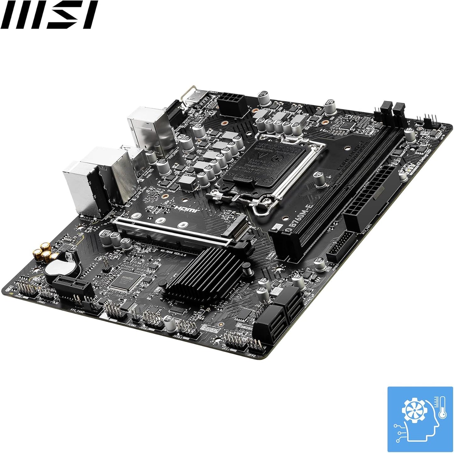 MSI PRO B760M-E Motherboard, Micro-ATX - Supports Intel 12th & 13th Gen Core Processors, LGA 1700 - DDR5 Memory Boost 5600MHz, PCIe 4.0 x16 Slot, M.2 Gen4 Slot