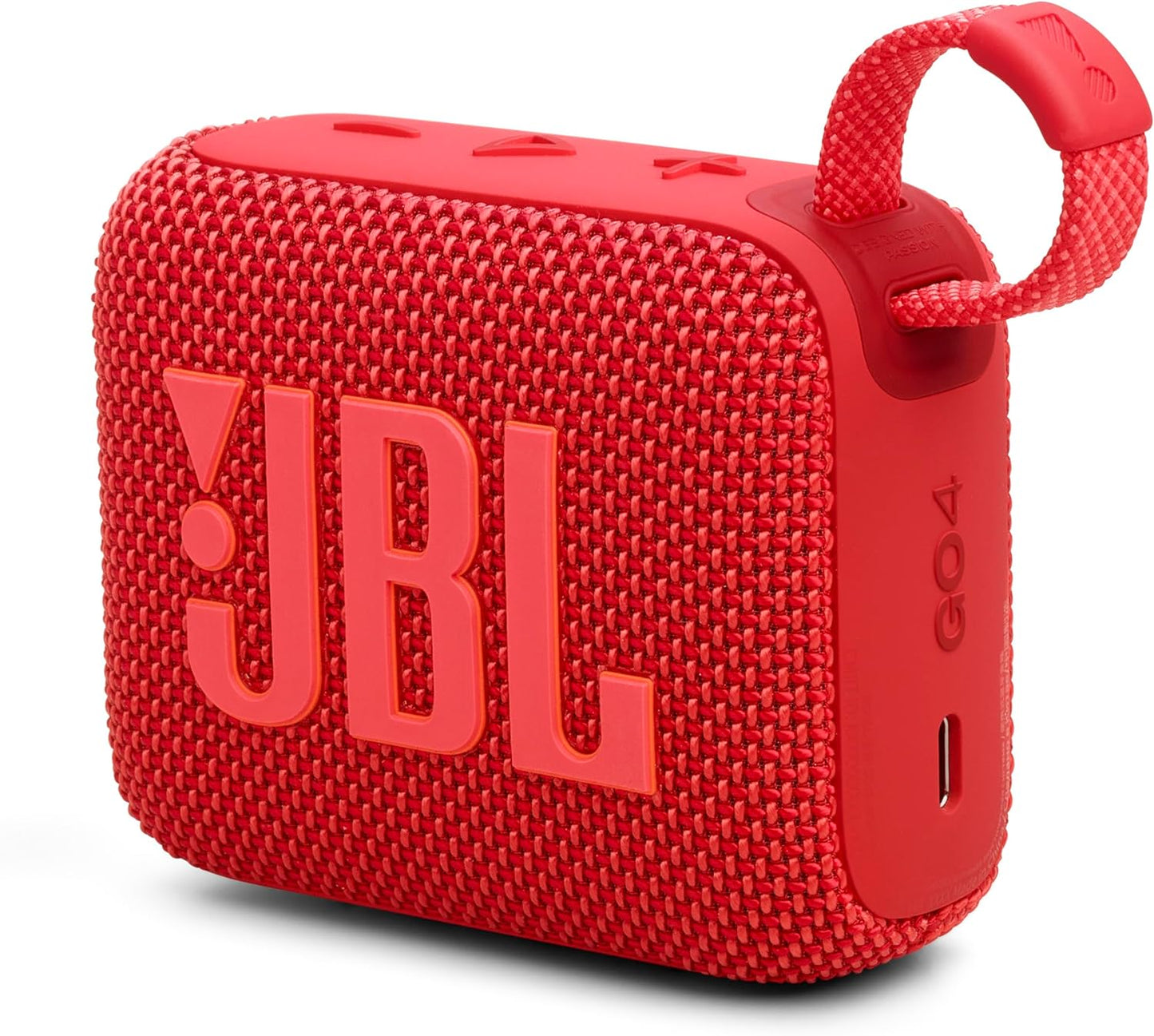 JBL Go 4 in Red - Portable Bluetooth Speaker Box Pro Sound, Deep Bass and Playtime Boost Function - Waterproof and Dustproof - 7 Hours Runtime