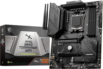 MSI MPG B650 Tomahawk WiFi Motherboard, ATX - Supports AMD Ryzen 7000 Series Processors, AM5-14 Duet Rail 80A VRM, DDR5 Memory Boost 6400+MHz/OC, 2 x PCIe 4.0 x16, 3X M.2 Gen4, Wi-Fi 6E