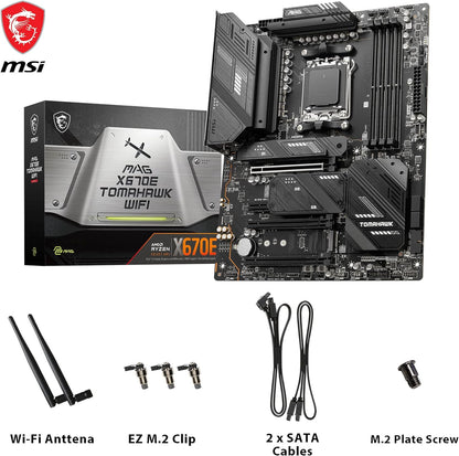 MSI MAG X670E TOMAHAWK WIFI Motherboard, ATX - Supports AMD Ryzen 7000 Series Processors, AM5-80A SPS VRM, DDR5 Memory Boost 6600+MHz/OC, PCIe 5.0 x16, M.2 Gen5, Wi-Fi 6E