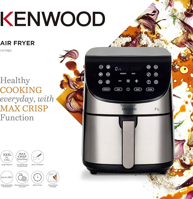 Kenwood HEALTHY FRYER 7L 1800W HFM80.000SS - Silver - T