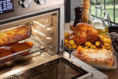 Ariete Airy Fryer 2-In-1, 25L Toaster Oven + 7L Air Fryer, Oven Toaster Grill With Large Capacity, Rotisserie Function, Silver (by De'longhi Group) - T
