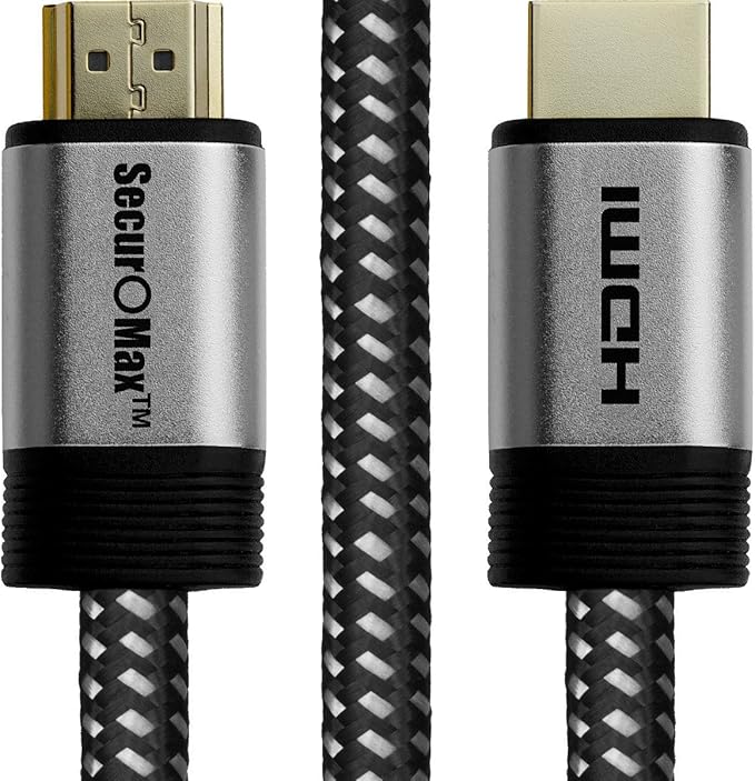 SecurOMax HDMI Cable (4K 60Hz, HDCP 2.2, HDR, 18Gbps) with Braided Cord, 6 Feet