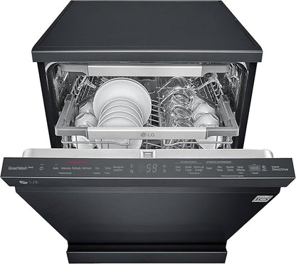 LG QuadWash™ Steam Dishwasher, 14 Place Settings, EasyRack™ Plus, Inverter Direct Drive, ThinQ™ - DFC335HM.ABMPEEC, Dark Grey