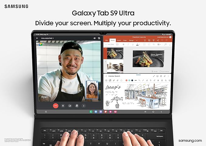 Samsung Galaxy Tab S9 Ultra, Beige, Snapdragon 8 Gen 2 (Gaming), 14" dynamic AMOLED 2x, 12 GB RAM, Android Tablet, Dex(connectivity), S-Pen, IP68 rating (CAD version and Warranty)