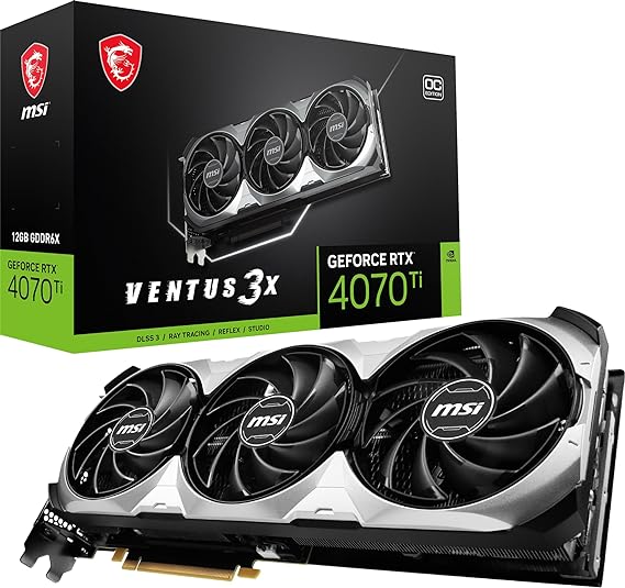 MSI GeForce RTX 4070 Ti VENTUS 3X 12G OC (12GB GDDR6X/PCI Express 4.0/2655MHz/21000MHz)