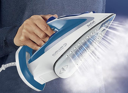 Tefal Easygliss Plus Steam Iron, 2700 W, 220 gmin, Durilium Soleplate, Blue/White - FV5751E2