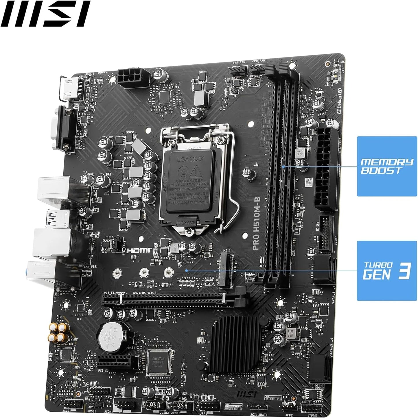 MSI PRO H510M-B (Socket 1200/H470/DDR4/S-ATA 6Gb/s/Micro ATX) - T