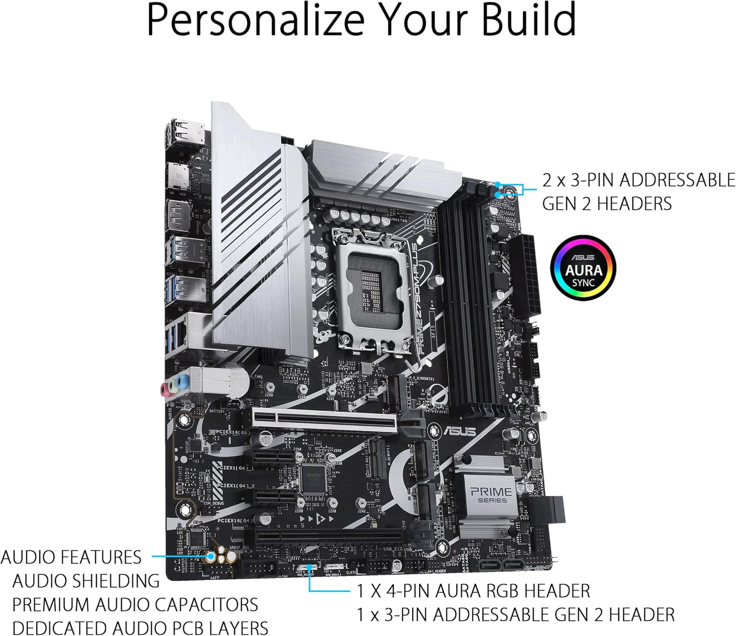 ASUS Prime Z790M-Plus LGA 1700(Intel 14th,12th&13th Gen) microATX motherboard (PCIe 5.0,3xM.2 slots,10+1 DrMOS,DDR5,1 Gb LAN, DP,USB 3.2 Gen2 Type-C,front USB3.2 Gen 1 TypeC, Thunderbolt(USB4)support)