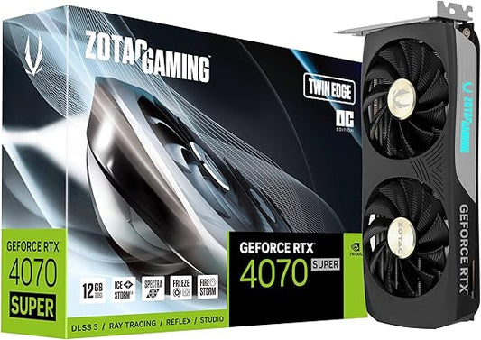 ZOTAC Gaming Nvidia GeForce RTX 4070 SUPER Twin Edge OC 12GB GDDR6X Graphics Card