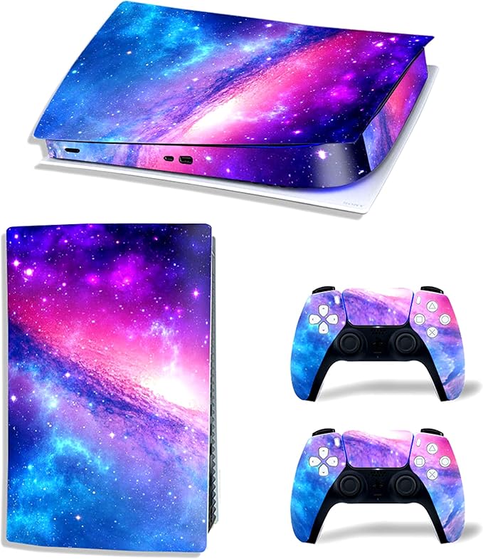 Vinyl Decal Cover Skin Sticker for Playstation 5 Console Controllers (Digital Edition, Colorful)