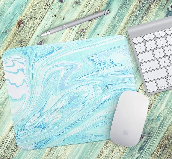 Loud Universe Liquid Marble Liquid Marble Rectangular Thick Flexible Mouse Pad - Blue