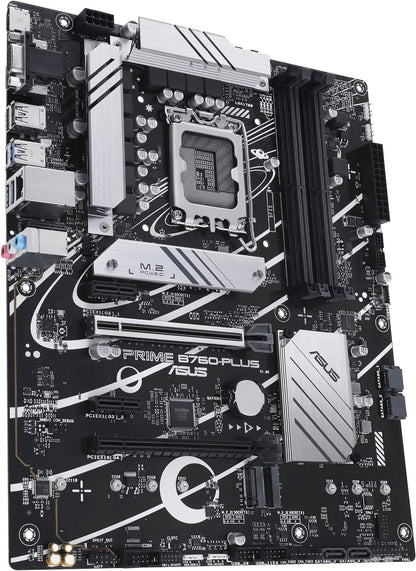 ASUS Prime B760-PLUS Intel B760(13th and 12th Gen) LGA1700 ATX motherboard PCIe 5.0,DDR5,3X PCIe 4.0 M.2 slots,2.5Gb LAN, DP,HDMI,USB 3.2 Gen 2x2 Type-C,front USB 3.2 Gen 1 Type-C,Thunderbolt (USB4)