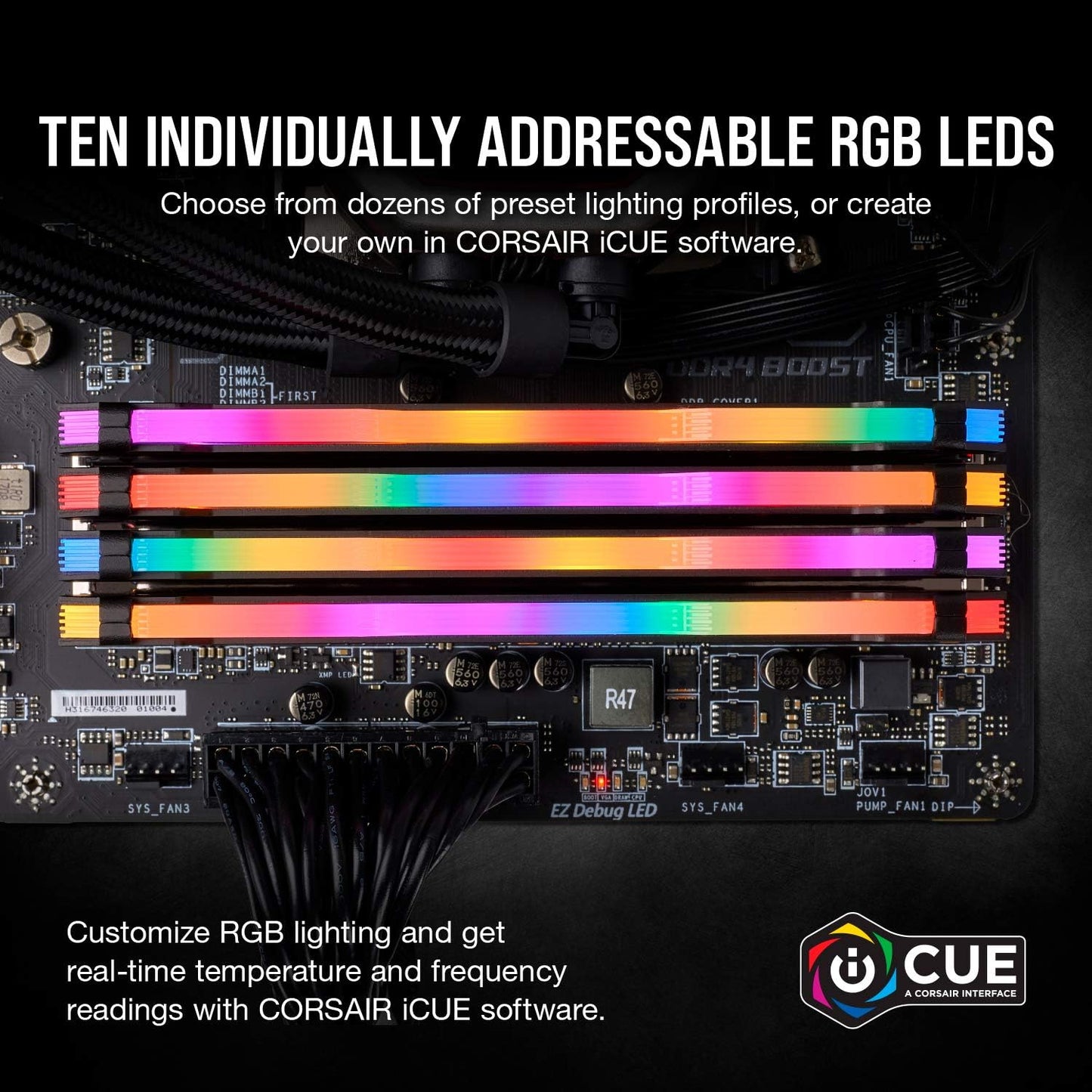 Corsair Vengeance RGB PRO 16GB (2x8GB) DDR4 3200MHz C16 LED Desktop Memory - Black - T