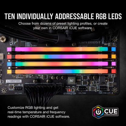 Corsair Vengeance RGB PRO 16GB (2x8GB) DDR4 3200MHz C16 LED Desktop Memory - Black - T