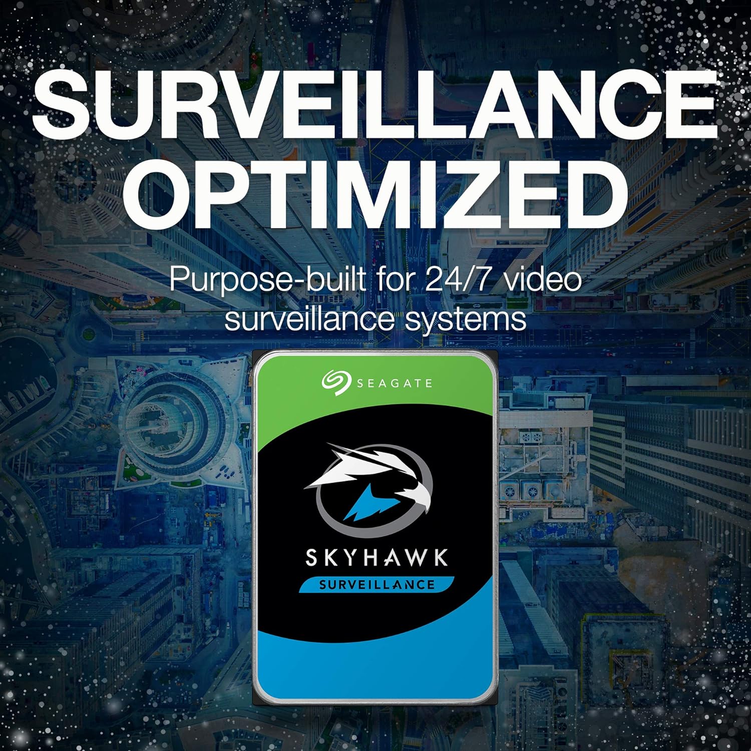 Seagate Skyhawk 4TB Video Internal Hard Drive HDD – 3.5 Inch SATA 6Gb/s 64MB Cache for DVR NVR Security Camera System with Drive Health Management and in-House Rescue Services – FFP(ST4000VXZ16) - T