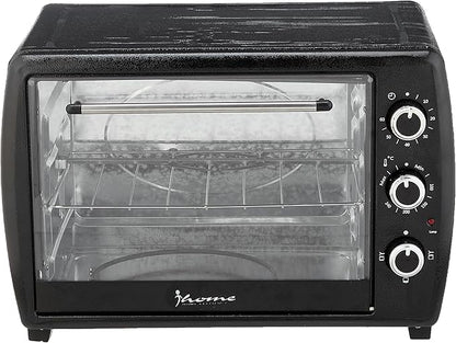 iHome Electric Oven KI-5100 40 Liter 1200W,Grill,Timer 90m,Thermostat,Black (International Warranty)