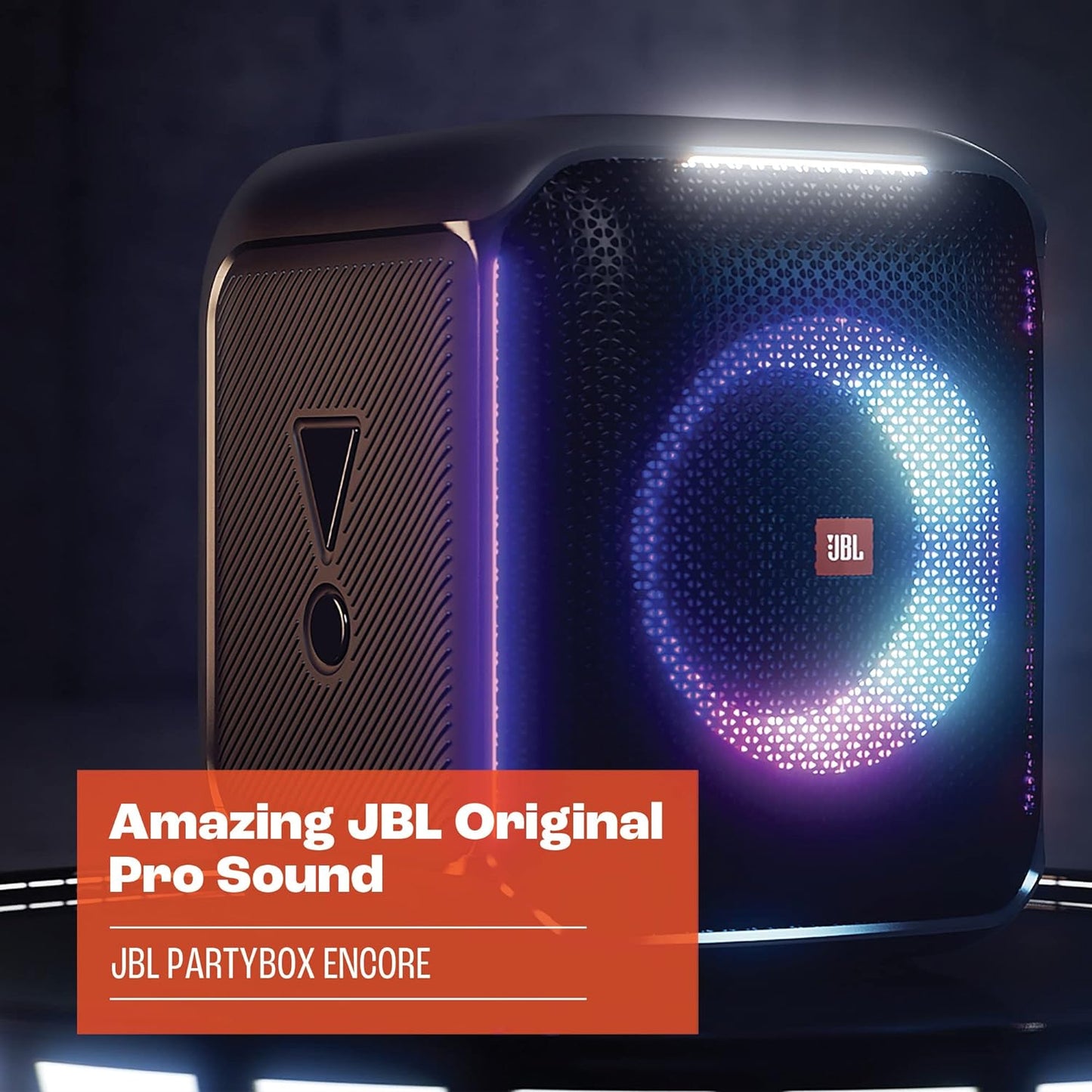 JBL Partybox Encore Portable Party Speaker with Digital Wireless Mic, 100W Powerful Sound, Dynamic Light Show, IPX Splash Proof, 10 Hours of Playtime, Multisource Playback - Black, JBLPBENCORE1MICUK - T