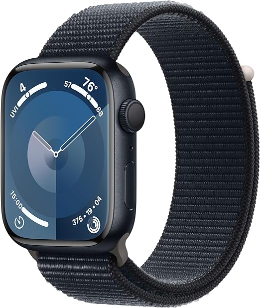 Apple Watch Series 9 45mm Midnight Aluminium Case with Midnight Sport Loop