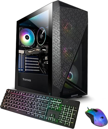 iBuyPower SlateMesh Gaming PC Computer Desktop SlateMeshA5N4601 (AMD Ryzen 5 7600, RTX 4060 8GB, 16GB DDR5 5200 Mhz, 500GB NVMe SSD, Windows 11 Home),Black