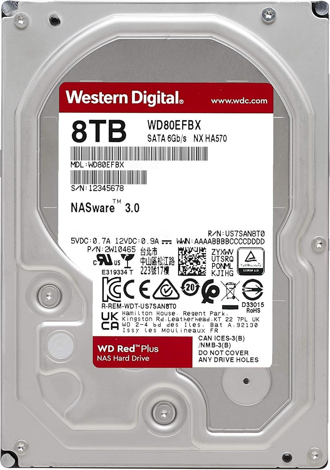 Western Digital WD Red Plus 8TB SATA 6Gb/s 3.5" HDD