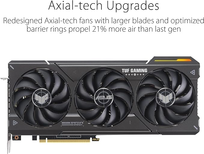 ASUS GeForce RTX 4070 Super 12G TUF Gaming OC Graphics Card - 2580MHz Boost Clock, GDDR6X, PCIe Gen 4, DLSS 3, HDMI 2.1a, 3 x DisplayPort 1.4a (Supports 4K & 8K HDR) - T