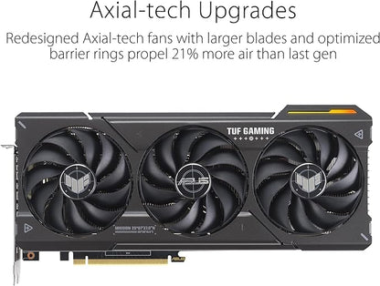 ASUS GeForce RTX 4070 Super 12G TUF Gaming OC Graphics Card - 2580MHz Boost Clock, GDDR6X, PCIe Gen 4, DLSS 3, HDMI 2.1a, 3 x DisplayPort 1.4a (Supports 4K & 8K HDR) - T