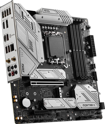 MSI MAG B760M Mortar WiFi II Gaming Motherboard (Supports 12th/13th/14th Gen Intel Processors, LGA 1700, DDR5, PCIe 5.0, M.2, 2.5Gbps LAN, USB 3.2 Gen2, Wi-Fi 6E, mATX) - T