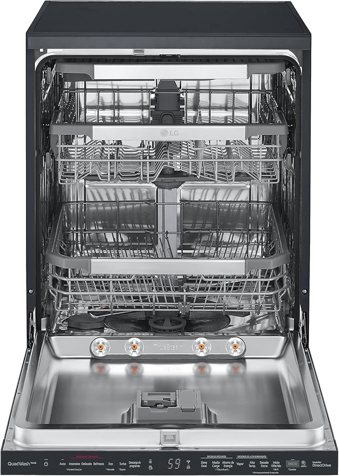 LG QuadWash™ Steam Dishwasher, 14 Place Settings, EasyRack™ Plus, Inverter Direct Drive, ThinQ™ - DFC335HM.ABMPEEC, Dark Grey