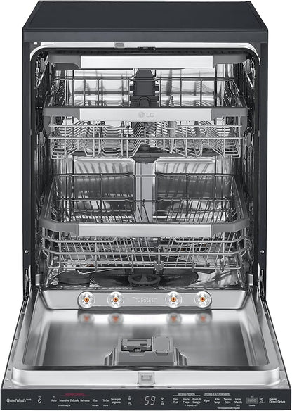 LG QuadWash™ Steam Dishwasher, 14 Place Settings, EasyRack™ Plus, Inverter Direct Drive, ThinQ™ - DFC335HM.ABMPEEC, Dark Grey