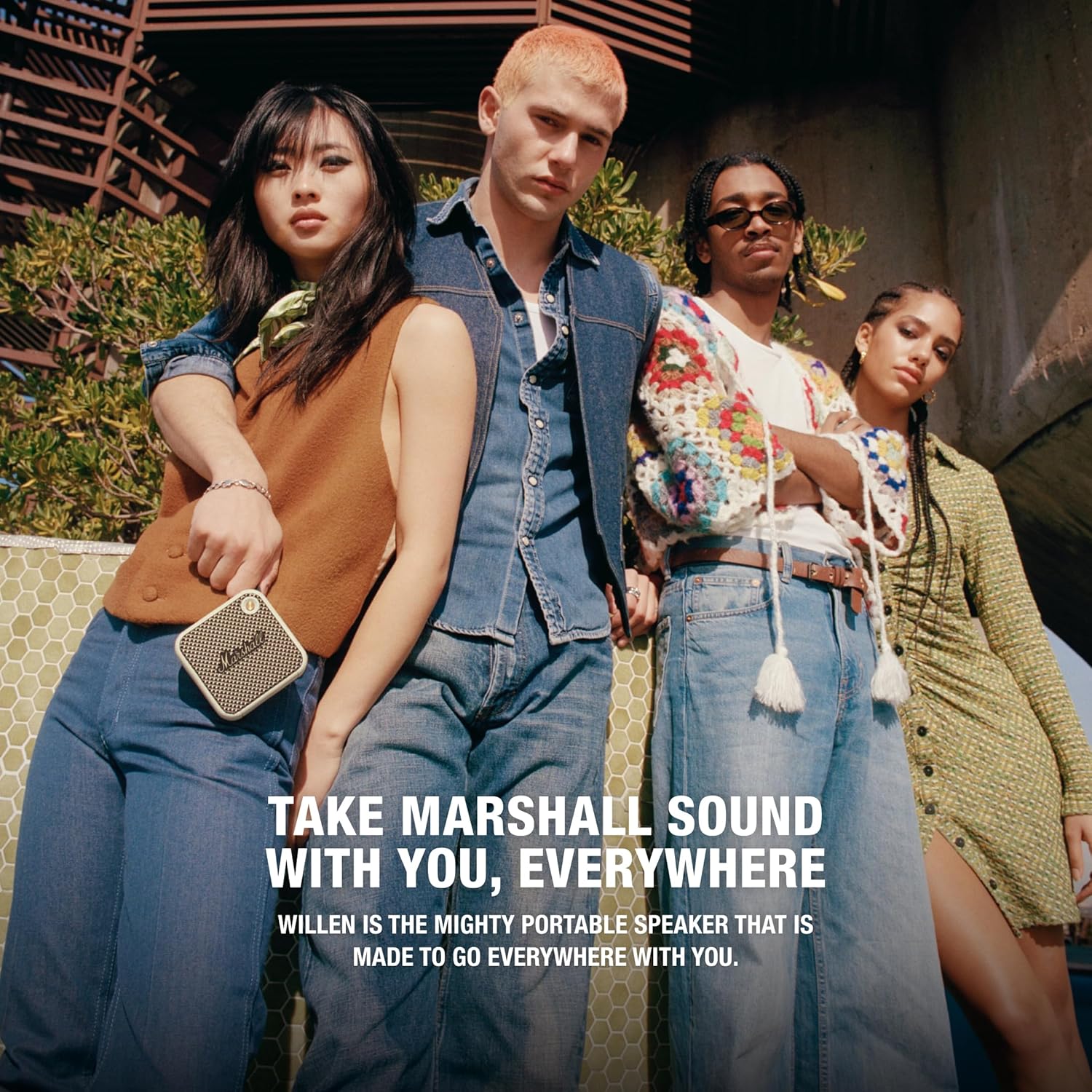 Marshall Willen Bluetooth Speaker, Stackable - Cream - T