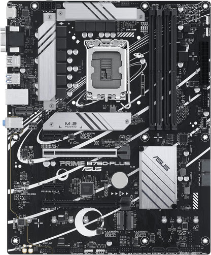 ASUS Prime B760-PLUS Intel B760(13th and 12th Gen) LGA1700 ATX motherboard PCIe 5.0,DDR5,3X PCIe 4.0 M.2 slots,2.5Gb LAN, DP,HDMI,USB 3.2 Gen 2x2 Type-C,front USB 3.2 Gen 1 Type-C,Thunderbolt (USB4)