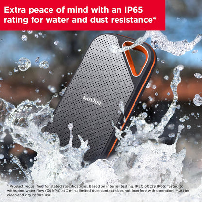 SanDisk Extreme PRO 4TB Portable SSD - Read/Write Speeds up to 2000MB/s, USB 3.2 Gen 2x2, Forged Aluminum Enclosure, 2-meter drop protection and IP55 resistance