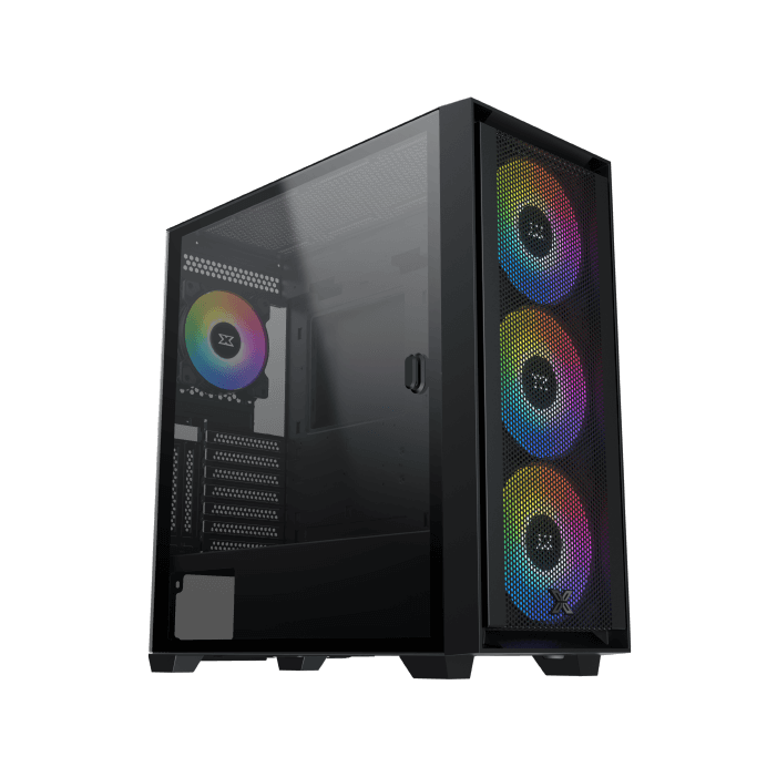 XIGMATEK Anubis Pro Mesh ARGB With 3x 120 mm + 1x 120mm ARGB Fans — EATX,U3x1+U2x2,Left Magnetic TG,3PCS 140mm X40A & 1PC 120mm X20A & ARGB PCB - EN7135 - T