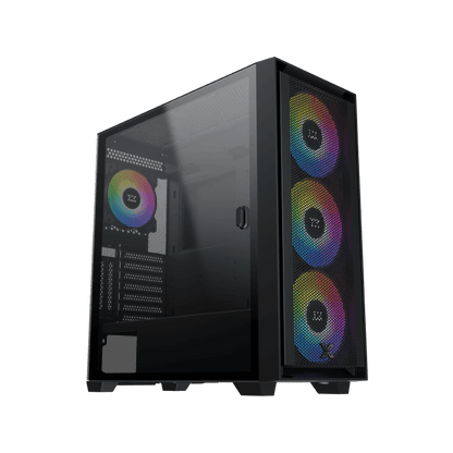 XIGMATEK Anubis Pro Mesh ARGB With 3x 120 mm + 1x 120mm ARGB Fans — EATX,U3x1+U2x2,Left Magnetic TG,3PCS 140mm X40A & 1PC 120mm X20A & ARGB PCB - EN7135 - T
