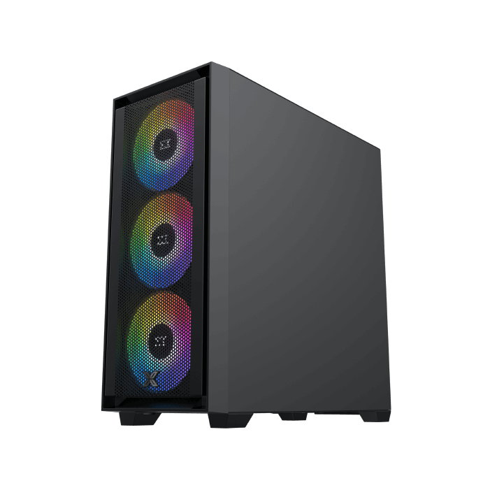 XIGMATEK Anubis Pro Mesh ARGB With 3x 120 mm + 1x 120mm ARGB Fans — EATX,U3x1+U2x2,Left Magnetic TG,3PCS 140mm X40A & 1PC 120mm X20A & ARGB PCB - EN7135 - T
