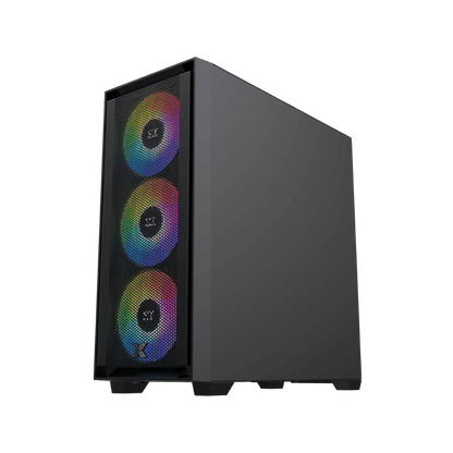 XIGMATEK Anubis Pro Mesh ARGB With 3x 120 mm + 1x 120mm ARGB Fans — EATX,U3x1+U2x2,Left Magnetic TG,3PCS 140mm X40A & 1PC 120mm X20A & ARGB PCB - EN7135 - T
