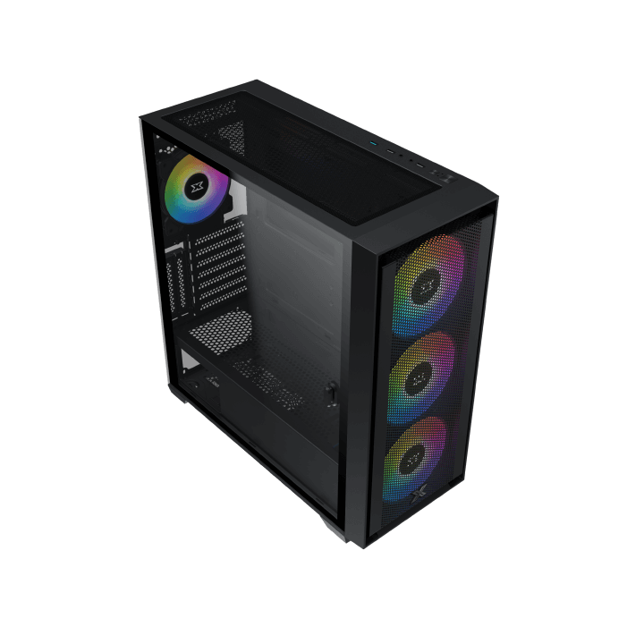 XIGMATEK Anubis Pro Mesh ARGB With 3x 120 mm + 1x 120mm ARGB Fans — EATX,U3x1+U2x2,Left Magnetic TG,3PCS 140mm X40A & 1PC 120mm X20A & ARGB PCB - EN7135 - T