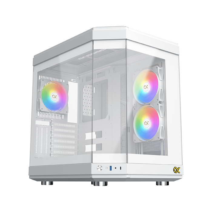 XIGMATEK CUBI Arctic — WH, EATX, U3x1+Type C, 3PCS TG, 6PCS Z20A Arctic & Galaxy II Fan Control Kit - T