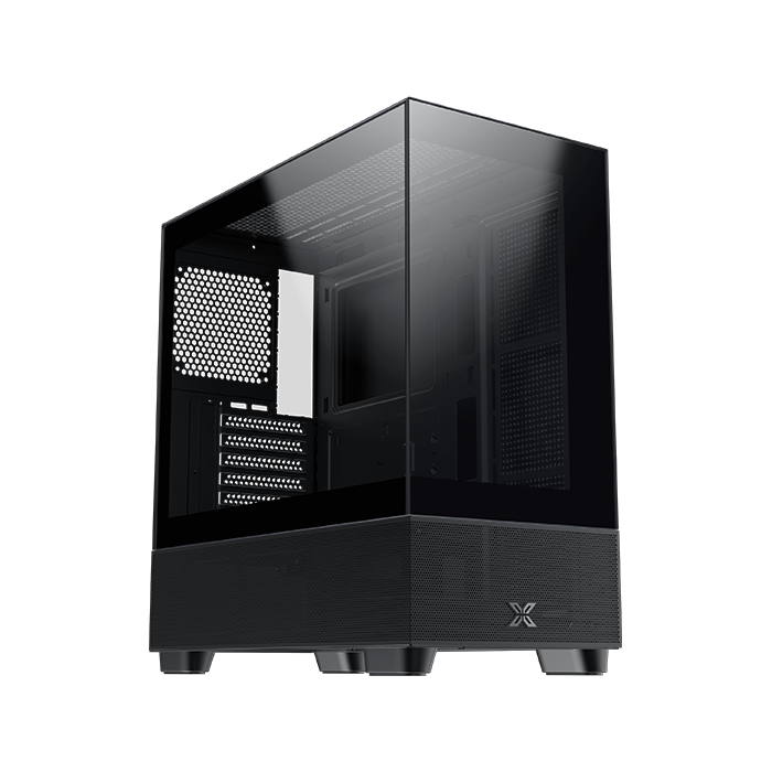 XIGMATEK Endorphin Air V2 Black With 4 ARGB Fans — EATX,U3x2&Type C,Mesh PSU Shroud,2PCS Seamless TG,4PCS S20A&Galaxy II Box & Remote - EN41822 - T