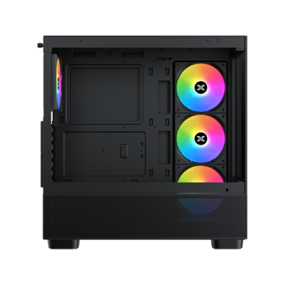 XIGMATEK Endorphin Air V2 Black With 4 ARGB Fans — EATX,U3x2&Type C,Mesh PSU Shroud,2PCS Seamless TG,4PCS S20A&Galaxy II Box & Remote - EN41822 - T